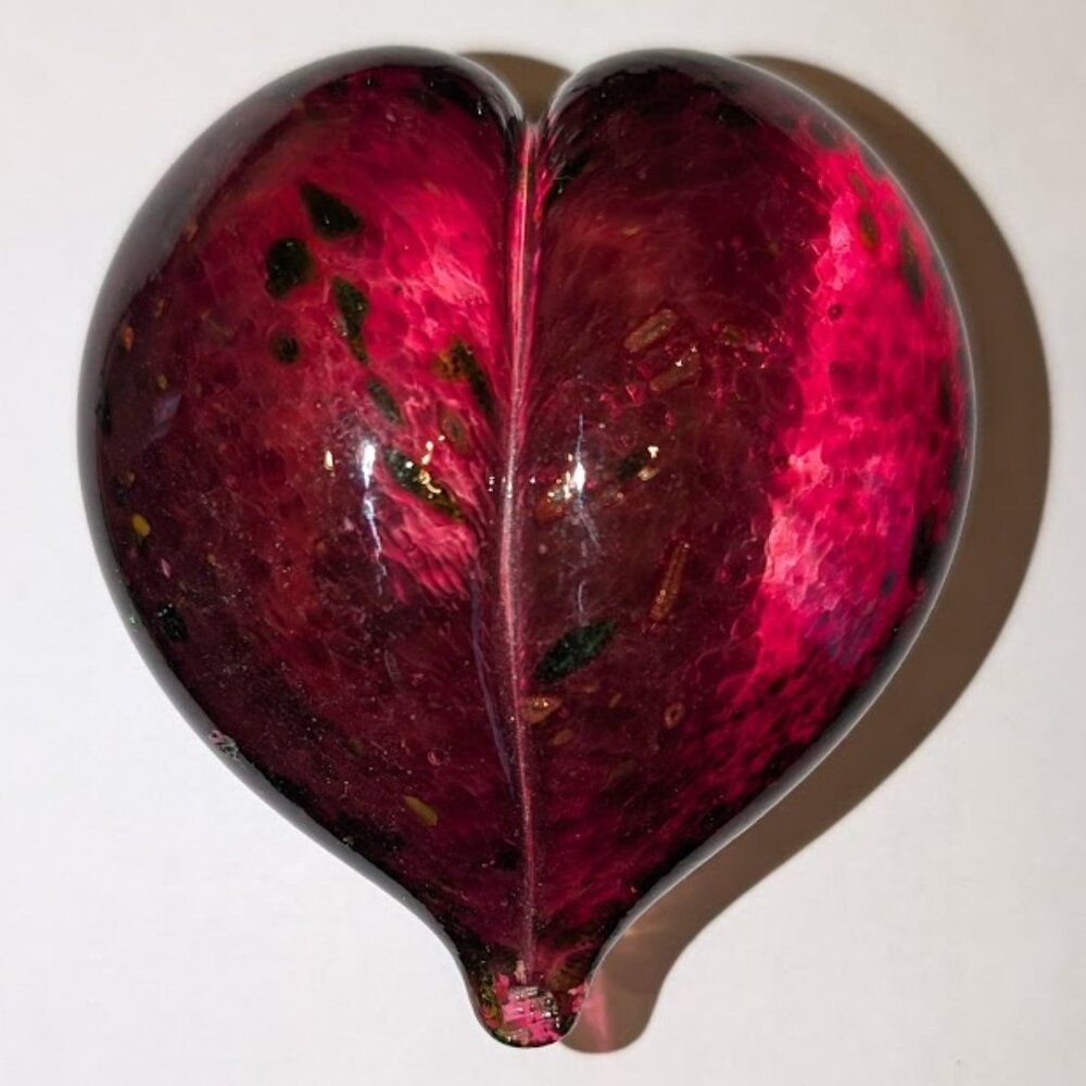 Handmade Glass, Heart Shaped Paperweight